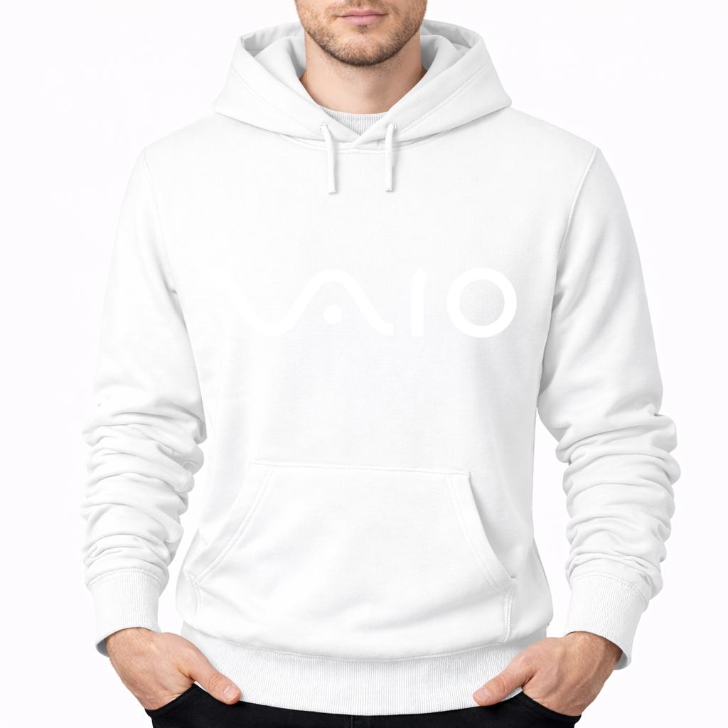 Men's Sony Vaio Curvy White Pullover Hoodie - White