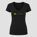 Women's John Deere V Neck T-Shirt in black
