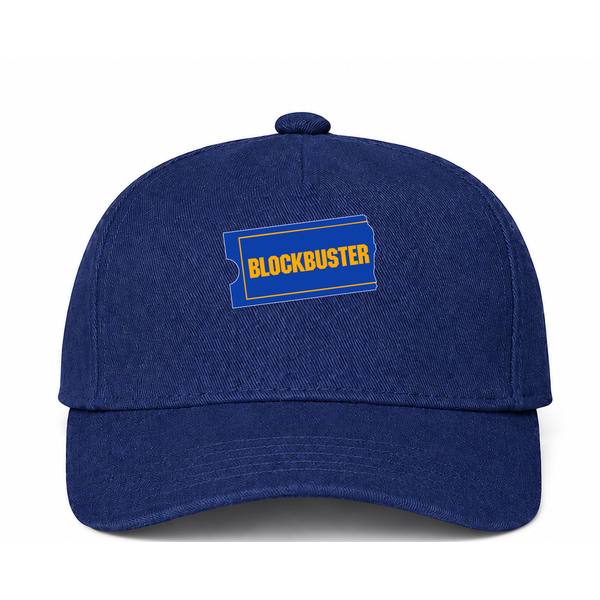 Blockbuster Logo Version 2 Navy Dad Baseball Cap Hat