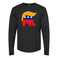 Men's donald trump hair gop elephant logo wall sticker-r6fb7e6cf844845ccb4e2a66abb61a58c kouf2 8byvr 644 Long sleeves Cotton Blend T-Shirt - Black