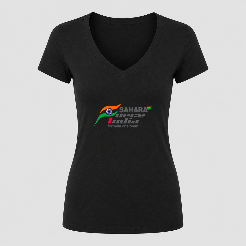 Women's Sahara Force India Formula One Team V Neck T-Shirt in black