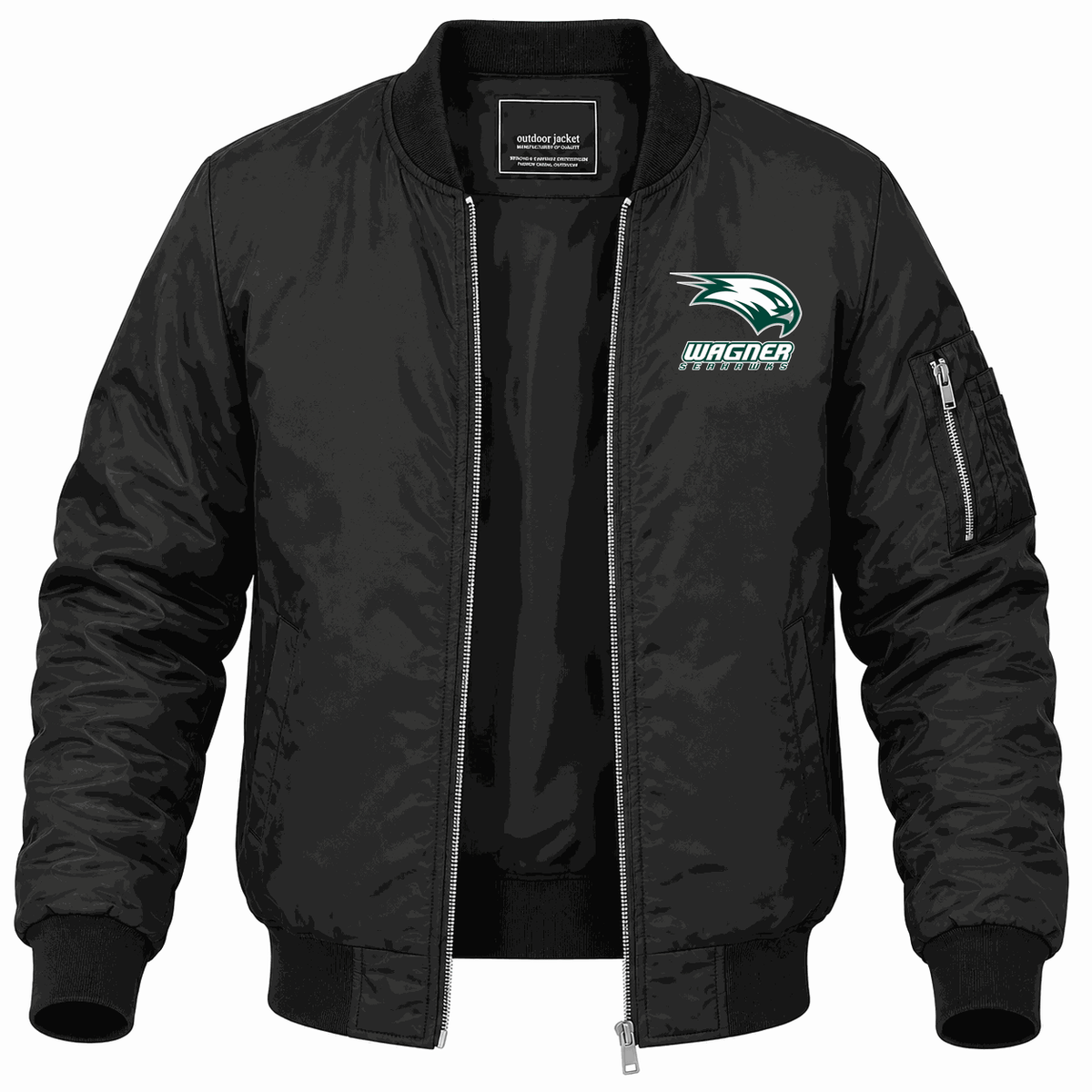 Men's Wagner Seahawks Logo Lightweight Bomber Jacket - Black