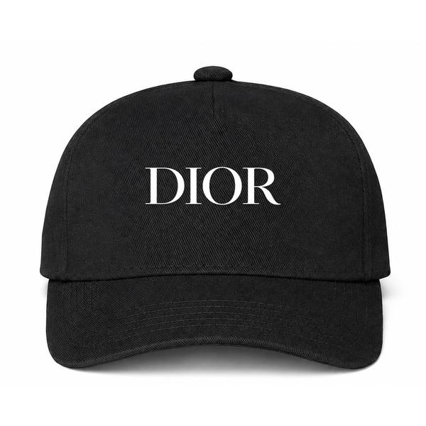 Dior White Logo Black Dad Baseball Cap Hat