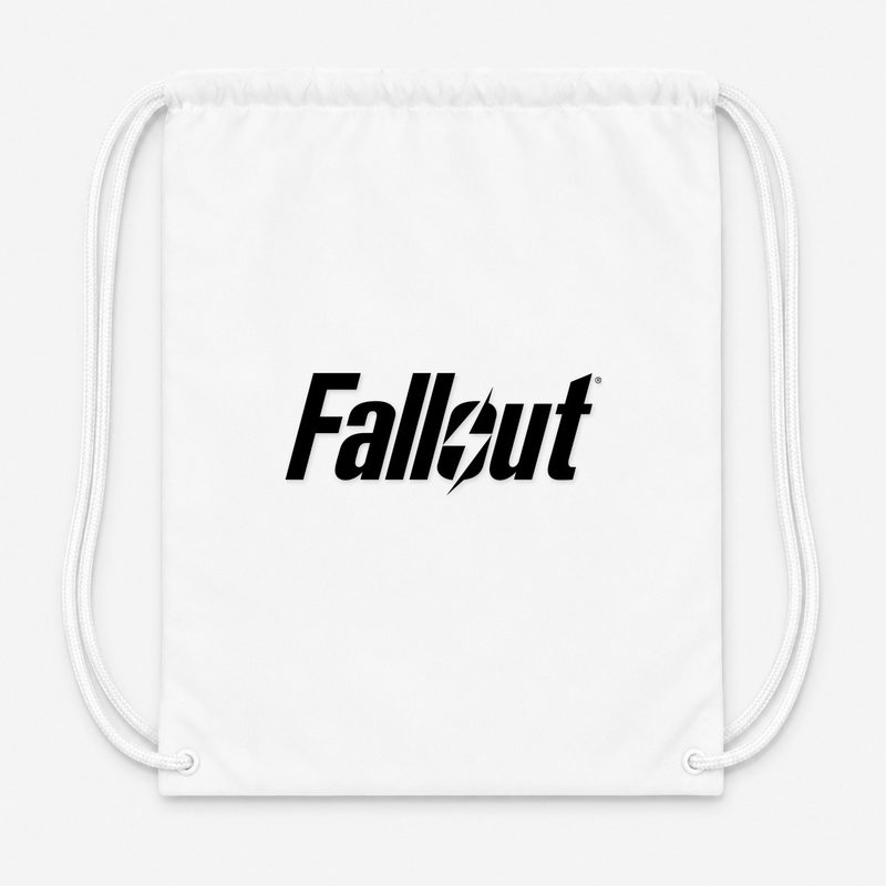 Fallout Black Drawstring Bag - White