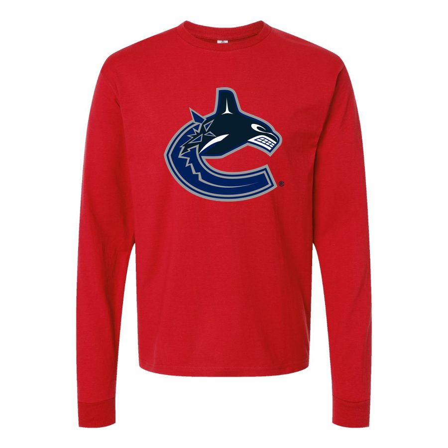 Men's Vancouver Canucks Long sleeves Cotton Blend T-Shirt - Red
