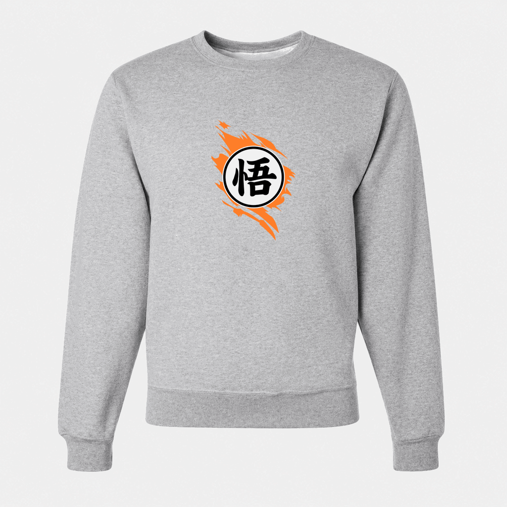 Men's Dragon Ball Z Goku Symbol Crewneck Sweatshirt - Gray