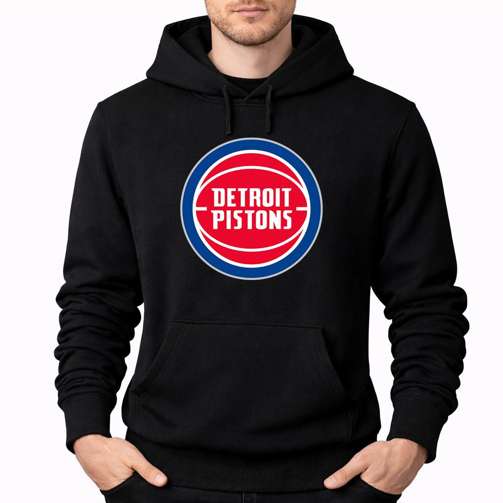 Men's Detroit Pistons Pullover Hoodie - Black