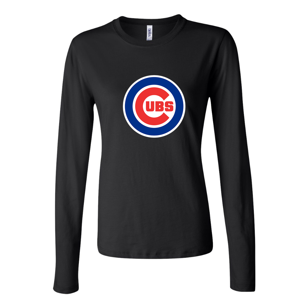 Women's Chicago Cubs Long Sleeve T-Shirt - Black