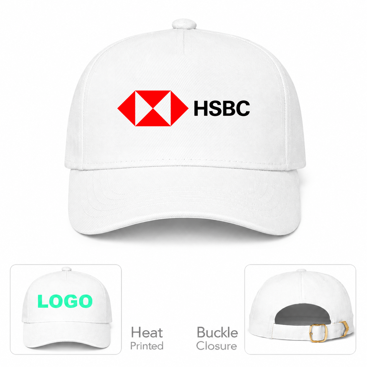 HSBC White Dad Baseball Cap Hat