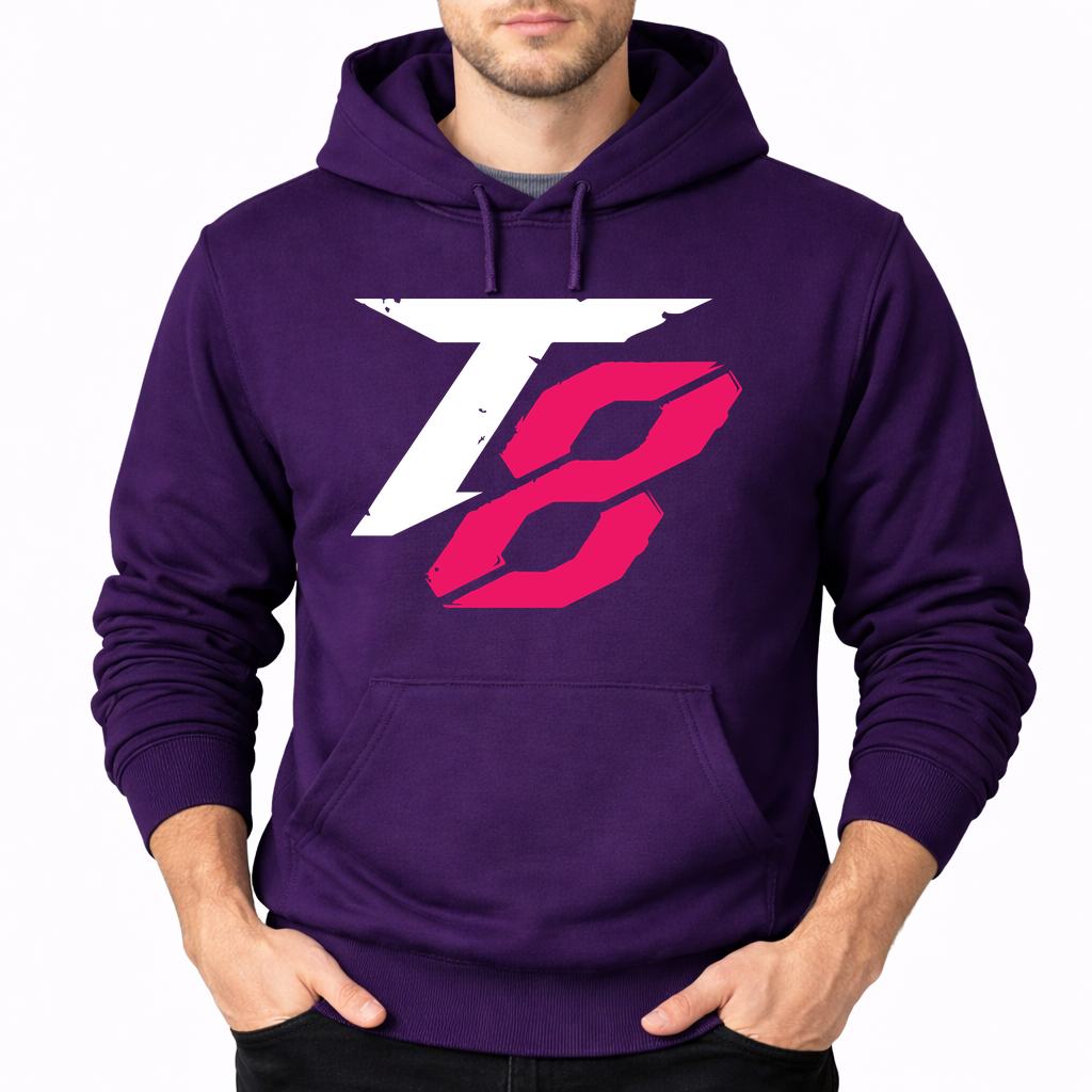 Men's Tekken 8 White Logo Pullover Hoodie - Purple