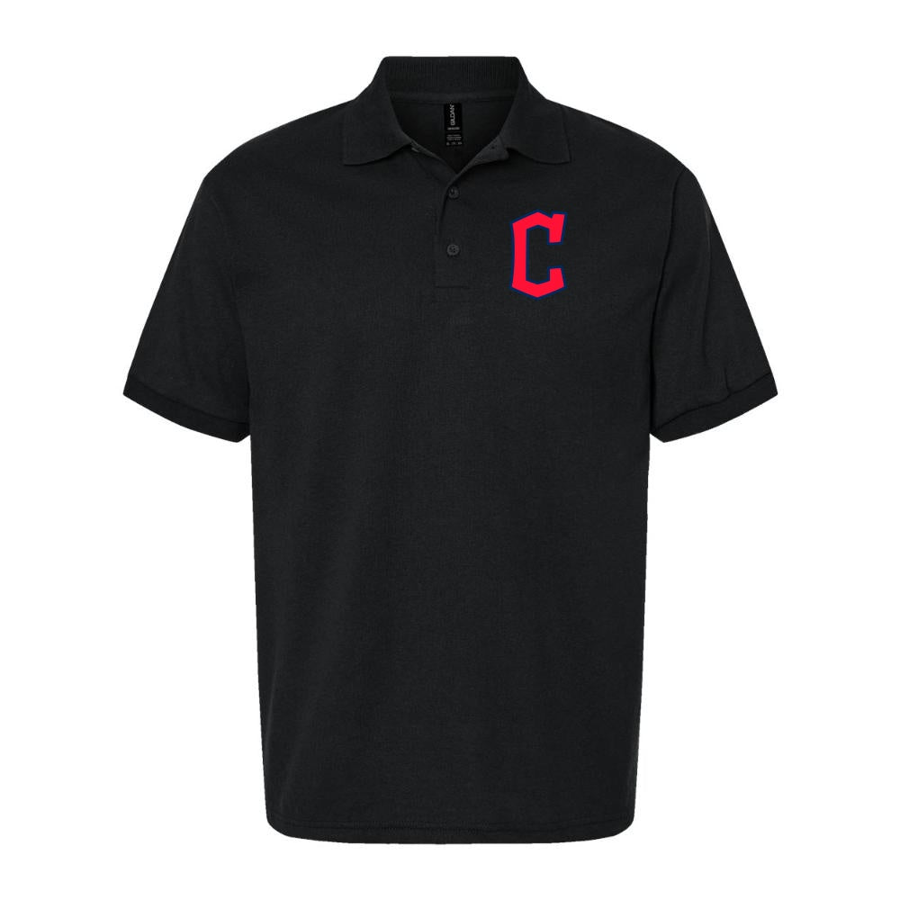 Men's Cleveland Guardians Dry Blend Polo - Black