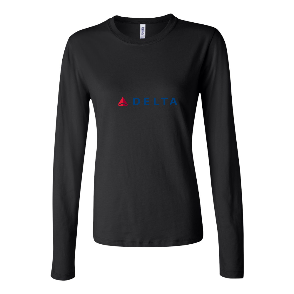 Women's Delta Airlines Long Sleeve T-Shirt - Black