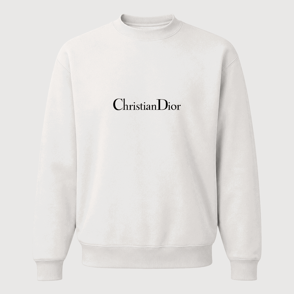 Men's Dior Black Logo Crewneck Sweatshirt - White