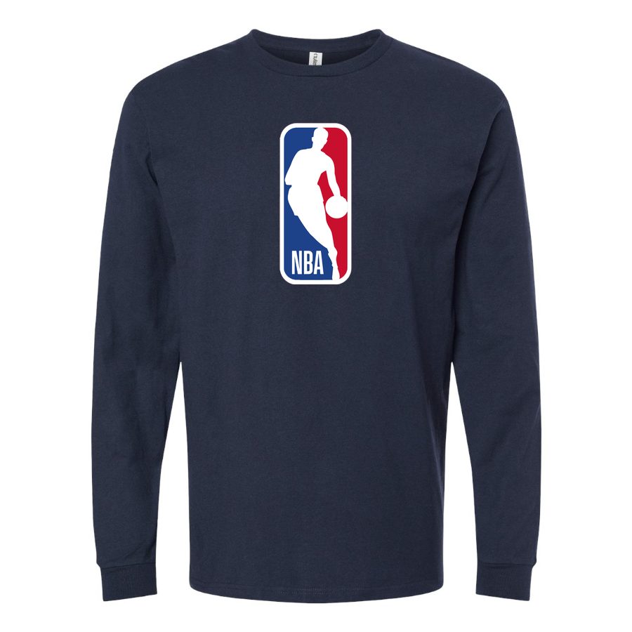 Men's nba Long sleeves Cotton Blend T-Shirt - Navy