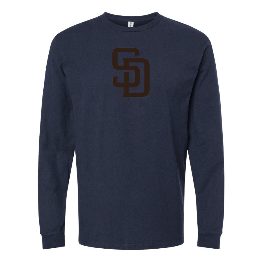 Men's San Diego Padres Long sleeves Cotton Blend T-Shirt - Navy