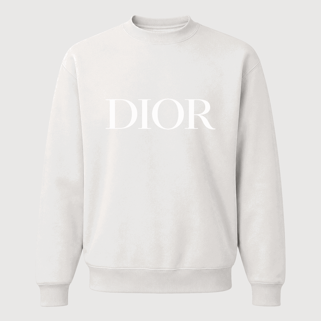 Men's Dior White Logo Design 2 Crewneck Sweatshirt - White