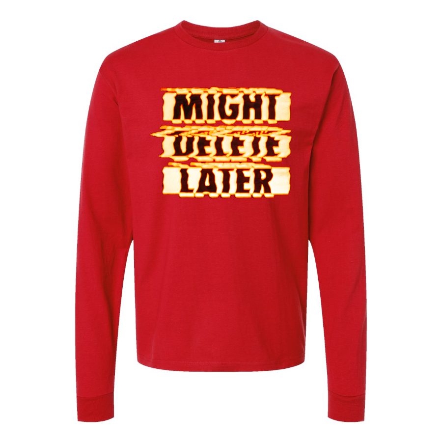 Men's might delete later Long sleeves Cotton Blend T-Shirt - Red