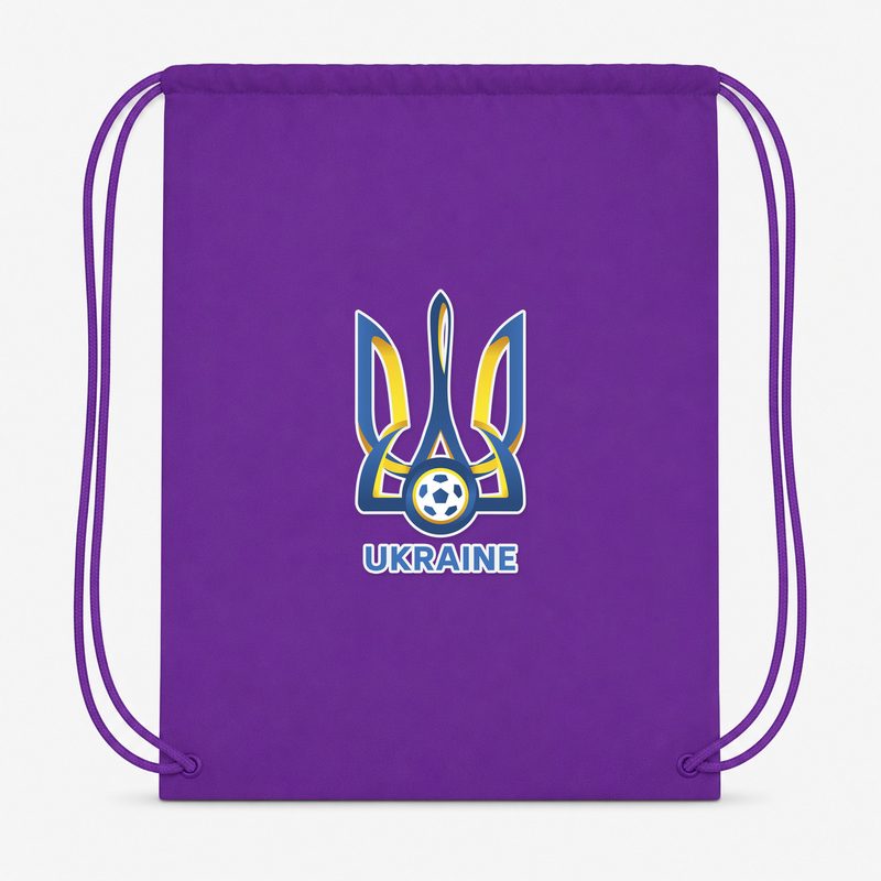 Ukraine National Football Soccer Team Drawstring Bag - Purple