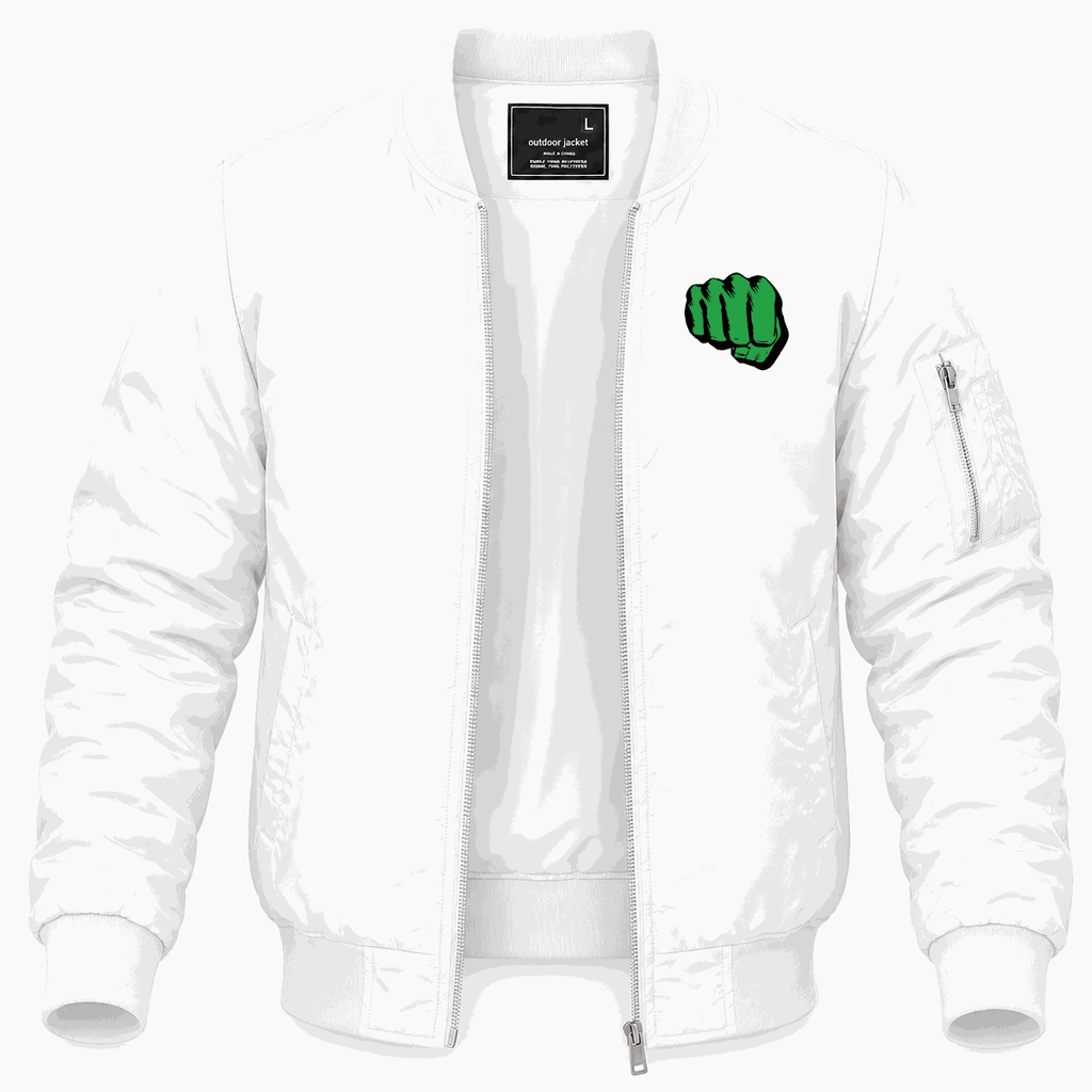 Men's Hulk Punch Lightweight Bomber Jacket - White
