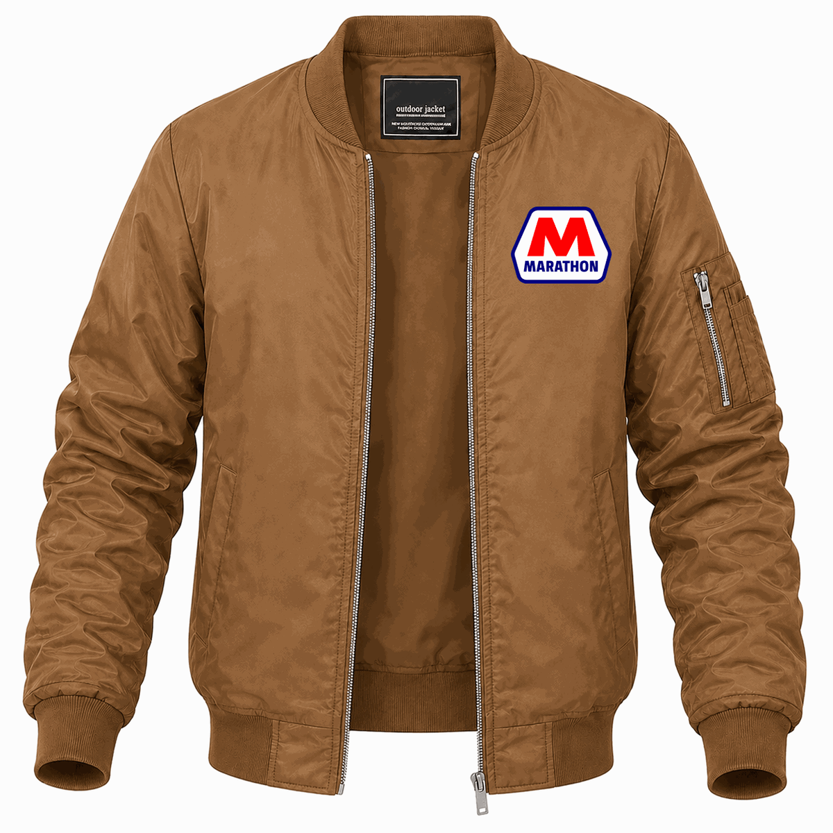 Men's Marathon Lightweight Bomber Jacket - Brown