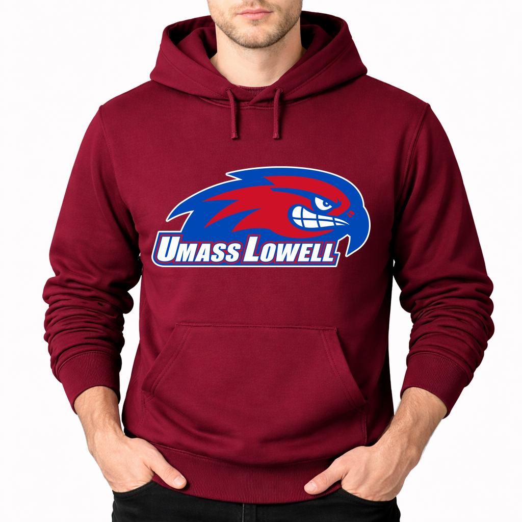 Men's UMass Lowell River Hawks Pullover Hoodie - Burgundy