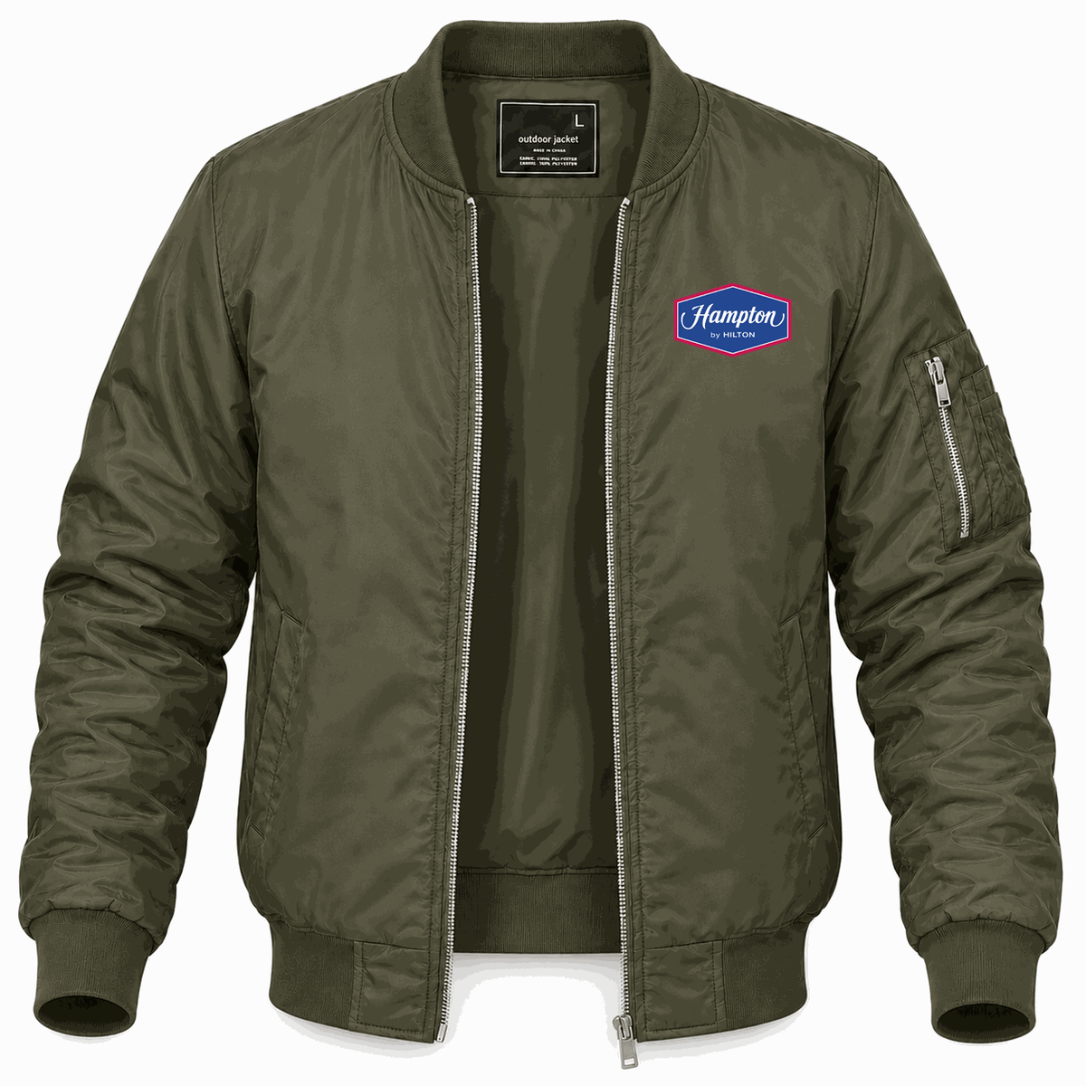 Men's Hampton Lightweight Bomber Jacket - Army Green