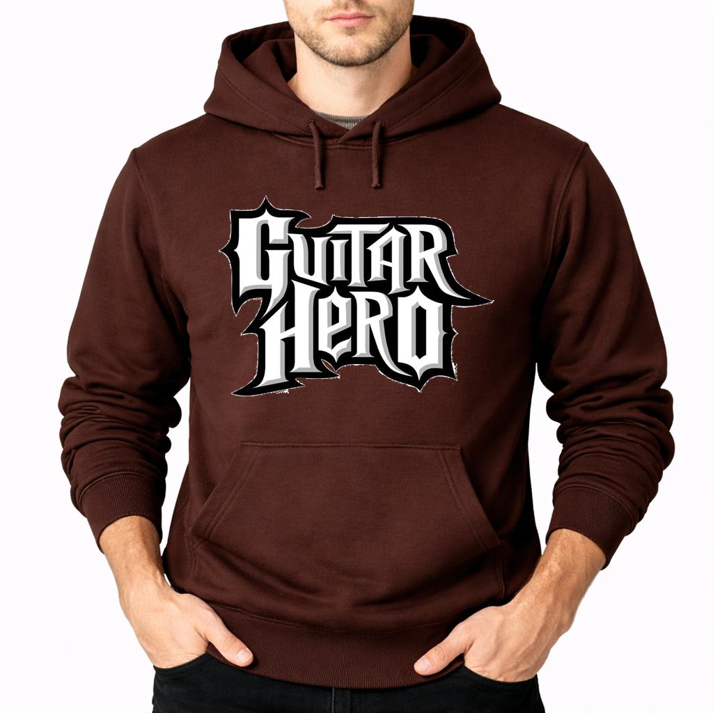 Men's Guitar Hero Pullover Hoodie - Brown