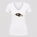Women's Baltimore Ravens V Neck T-Shirt in white