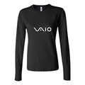 Women's sony vaio curvy logo White Long Sleeve T-Shirt - Black