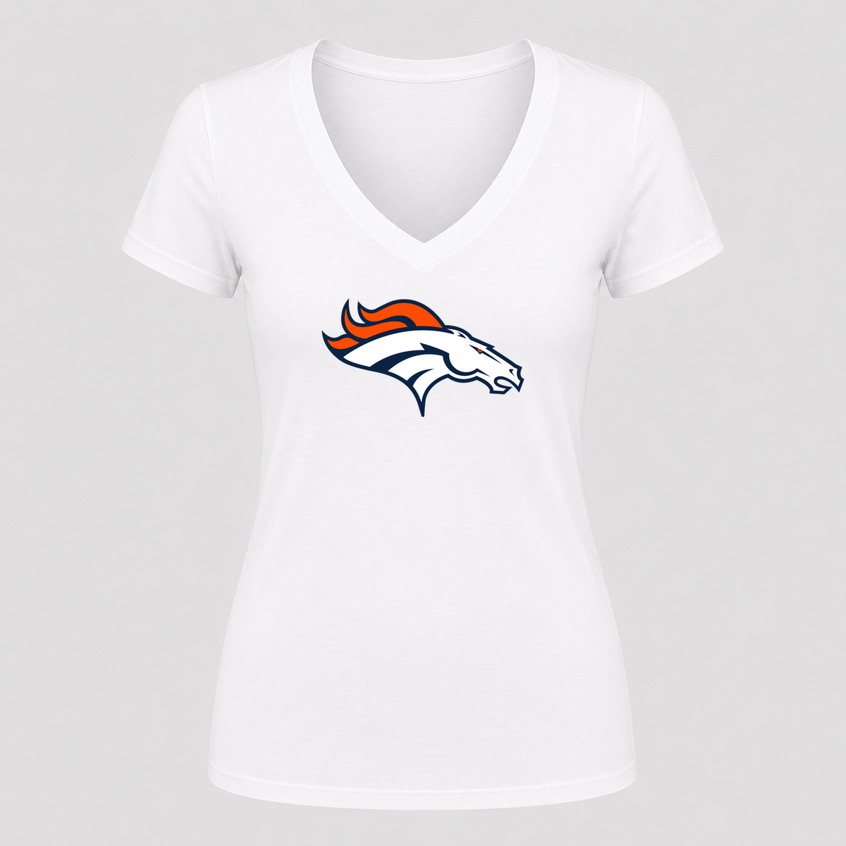 Women's Denver Broncos V Neck T-Shirt in white