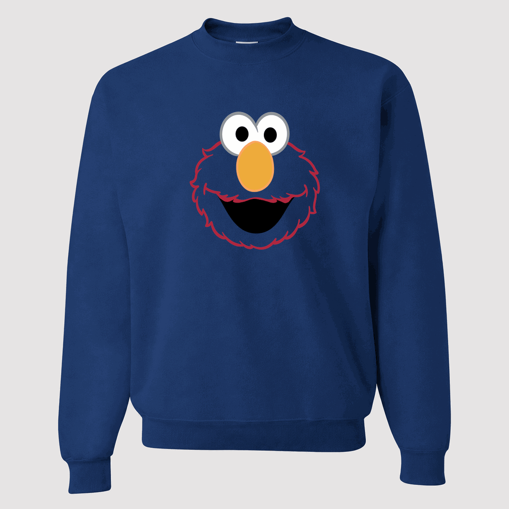Men's Elmo Face Crewneck Sweatshirt - Blue