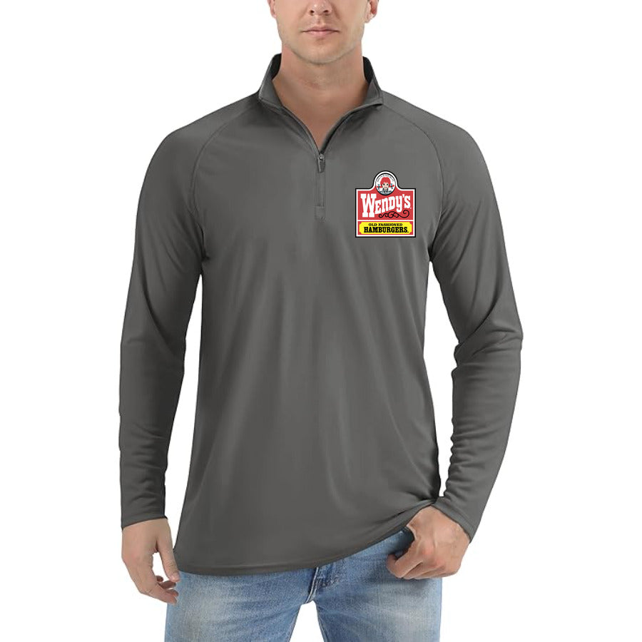 wendys logo png quarter-zip athletic shirt in Dark Gray