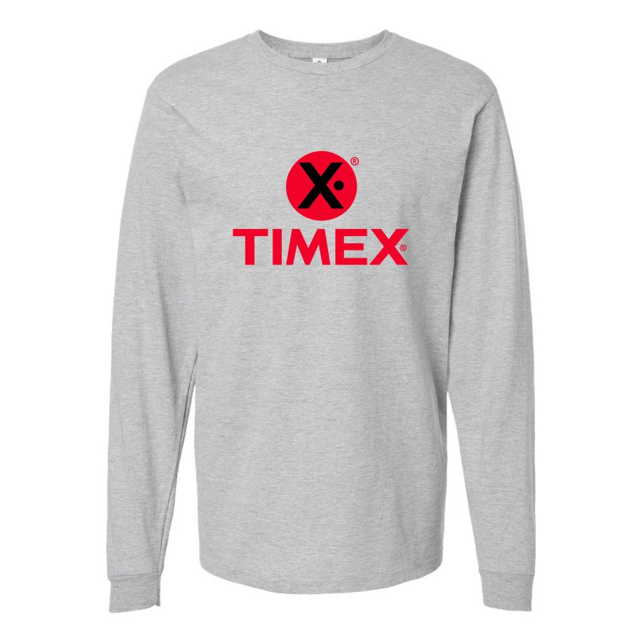 Men's Timex Long sleeves Cotton Blend T-Shirt - Gray