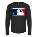 Men's Major League Baseball logo Long sleeves Cotton Blend T-Shirt - Black