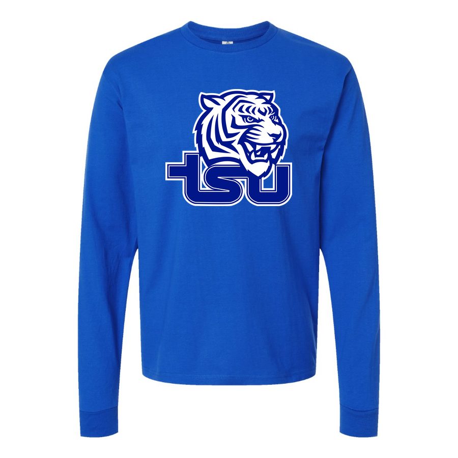 Men's Tennessee State Tigers Logo Long sleeves Cotton Blend T-Shirt - Blue