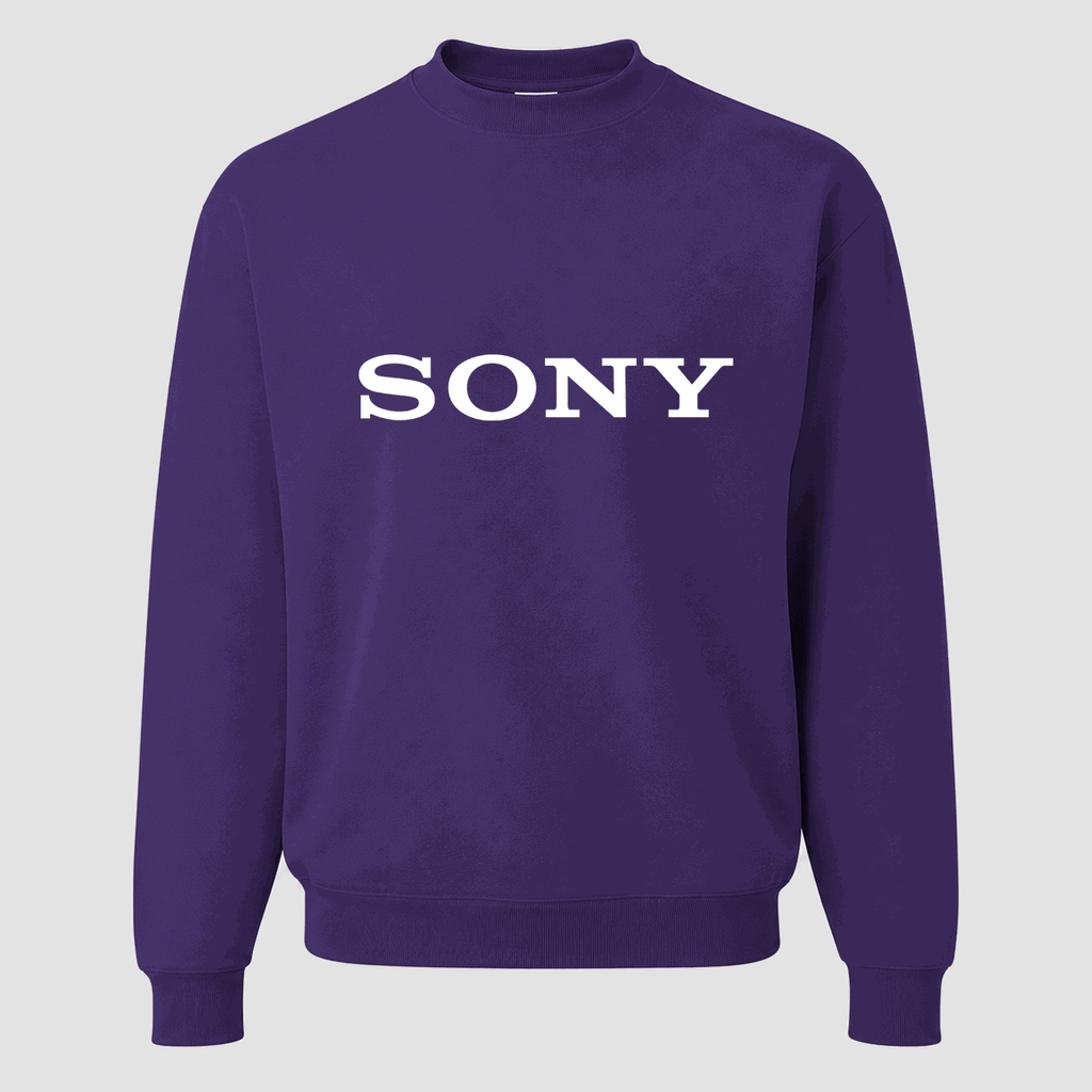 Men's Sony White Logo Crewneck Sweatshirt - Purple