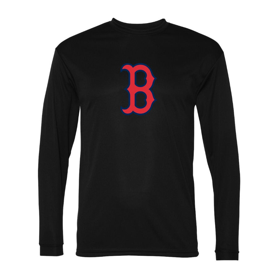 Men's Boston Red Sox Polyester Long Sleeve T-Shirt - Black