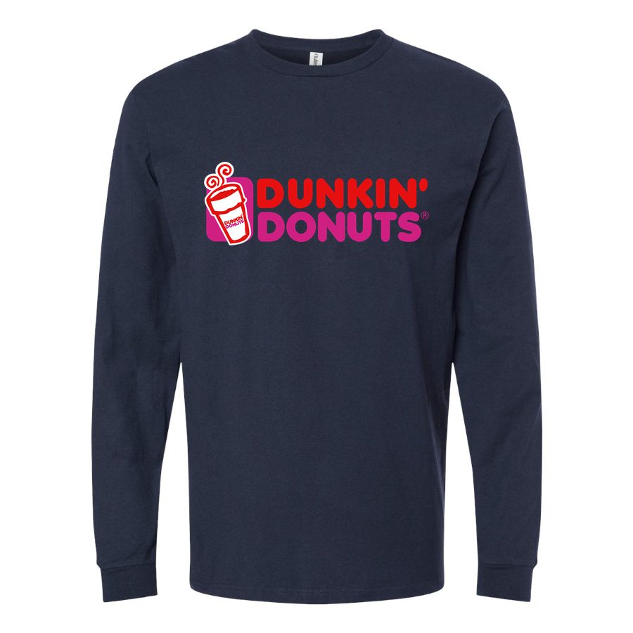 Men's Dunkin Donuts Long sleeves Cotton Blend T-Shirt - Navy