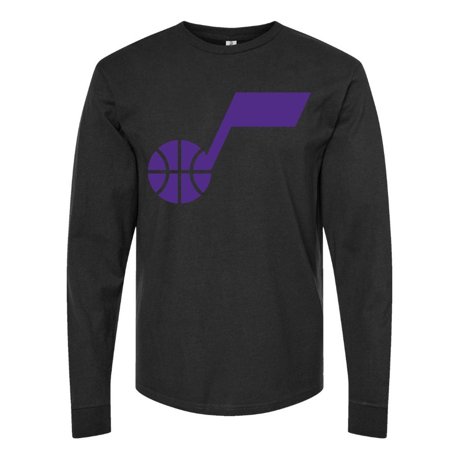 Men's Utah Jazz Long sleeves Cotton Blend T-Shirt - Black