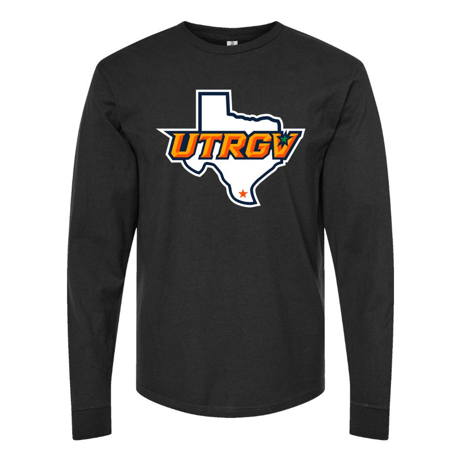 Men's UTRGV Vaqueros Logo Long sleeves Cotton Blend T-Shirt - Black