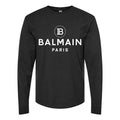 Men's Balmain Paris white Long sleeves Cotton Blend T-Shirt - Black