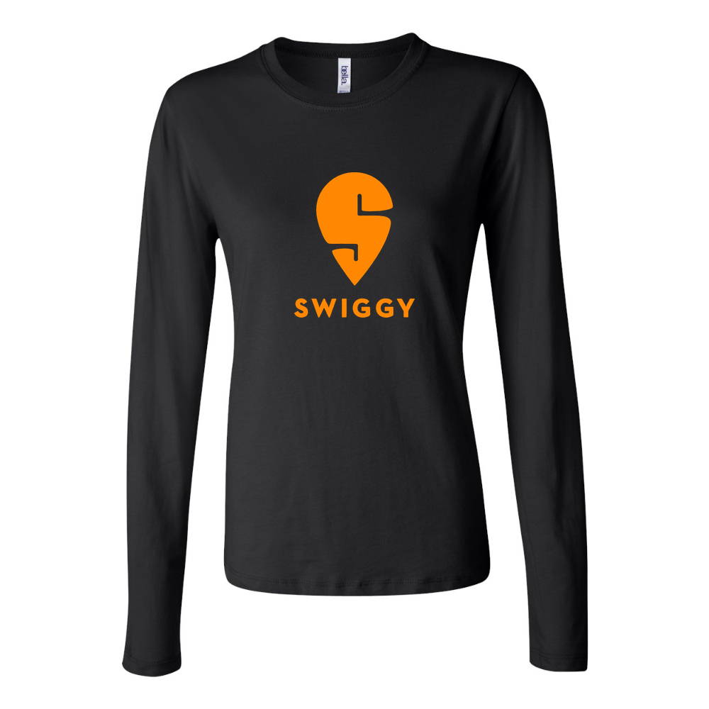 Women's Logo Swiggy 1536x864 Long Sleeve T-Shirt - Black