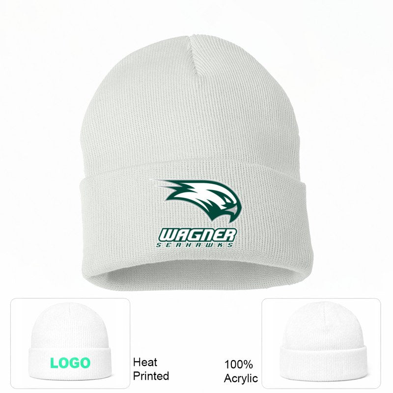 Wagner Seahawks White Beanie Hat