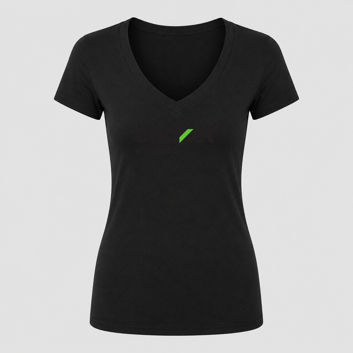 Women's Cricket Wireless V Neck T-Shirt in black
