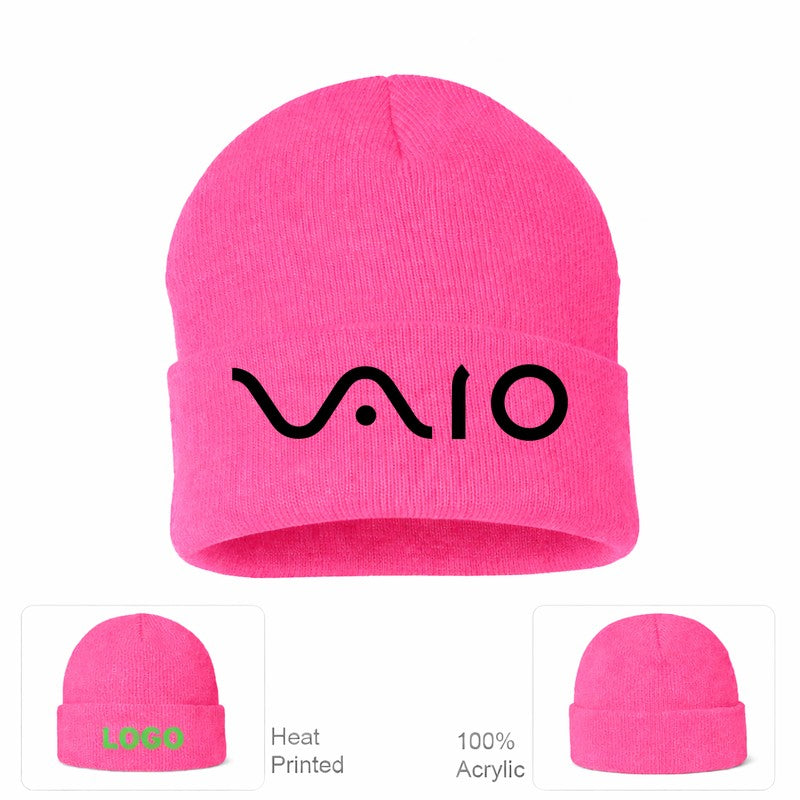 Sony VAIO White Beanie Hat - Pink