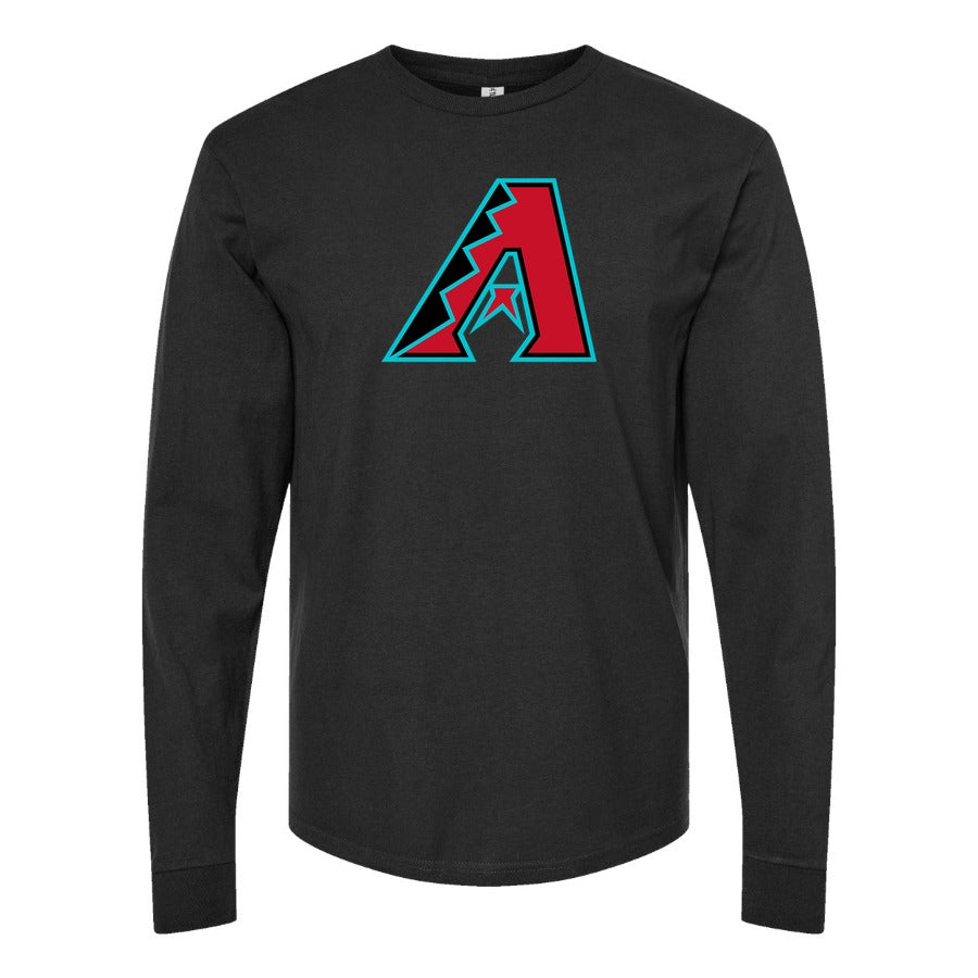 Men's Arizona Diamondbacks Long sleeves Cotton Blend T-Shirt - Black