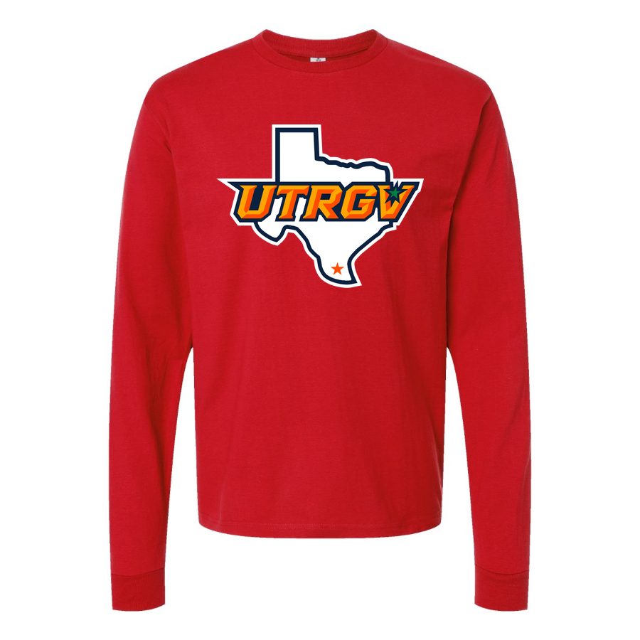 Men's UTRGV Vaqueros Logo Long sleeves Cotton Blend T-Shirt - Red