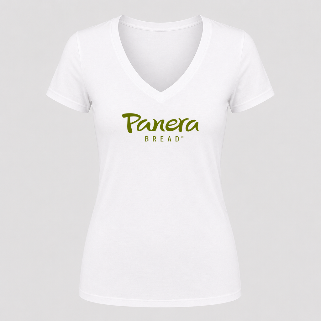 Women's Panera Bread V Neck T-Shirt in white