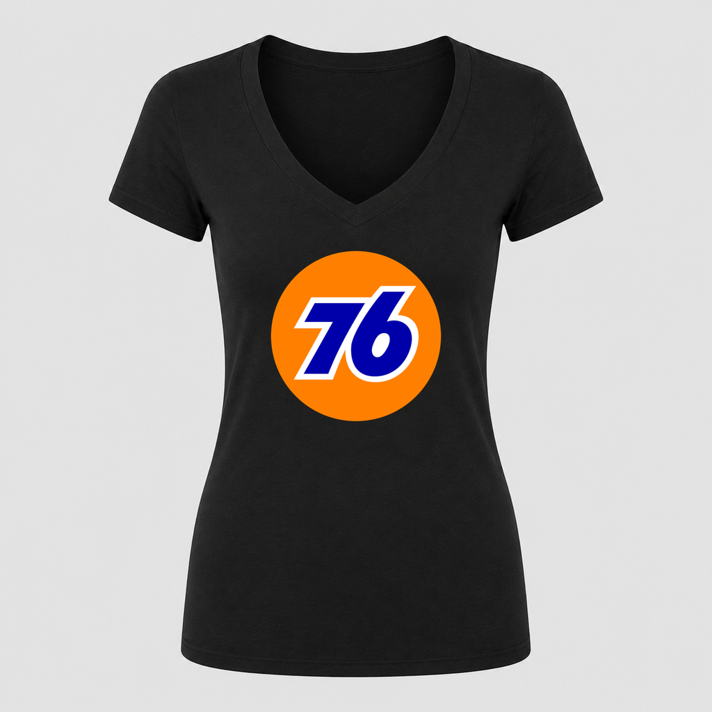 Women's 76 V Neck T-Shirt in black