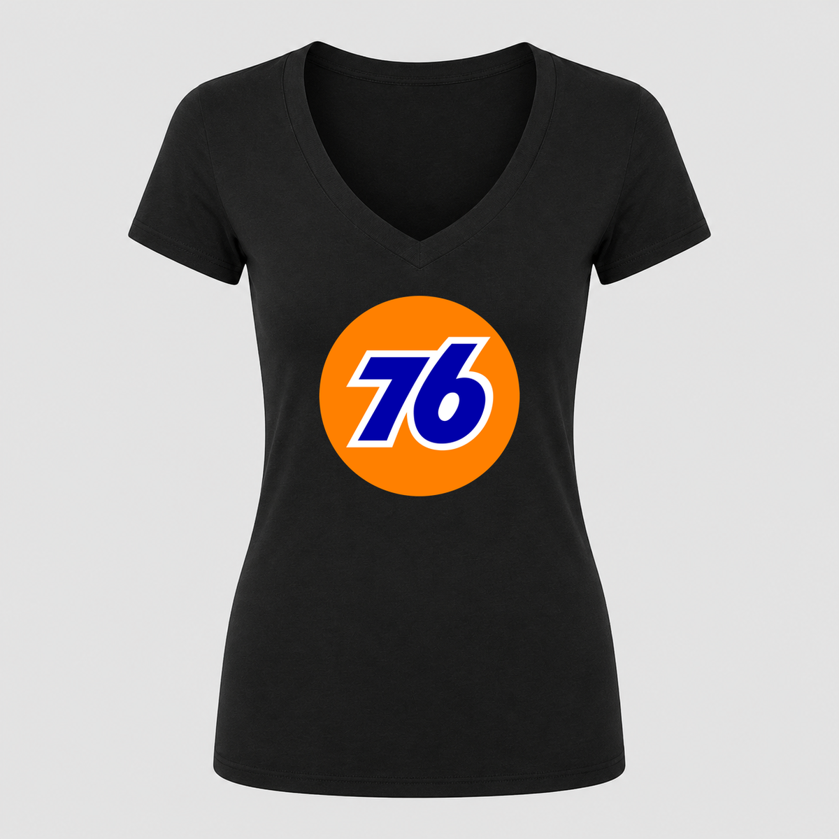 Women's 76 V Neck T-Shirt in black